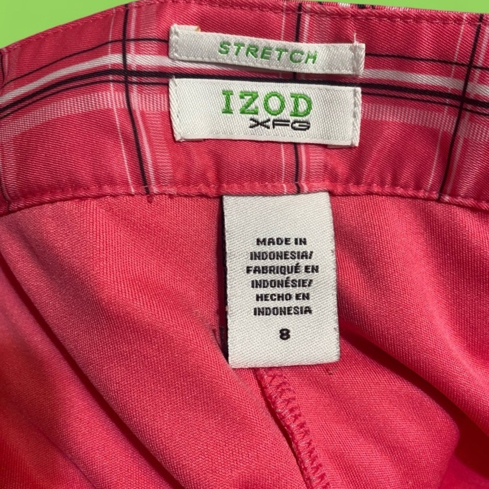 Bright Pink Izod Plaid y2k Mini Skirt with Built In Shorts, Size 8 Medium - Picture 3 of 6